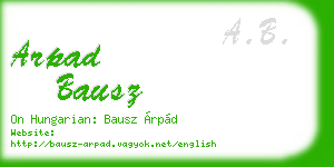 arpad bausz business card